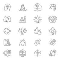Innovation technology outline icon set. Futuristic science and tech icons vector