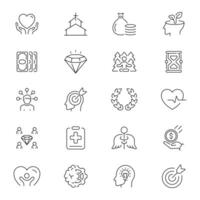 Core Values Outline Icon Set vector