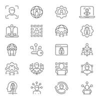 User account icon set. Profile management symbols vector