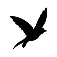 Flying Bird Silhouette Illustration of a Small Songbird in Flight vector