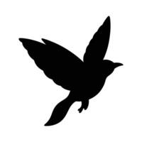 Flying Bird Silhouette Illustration of a Small Songbird in Flight with Spread Wings vector