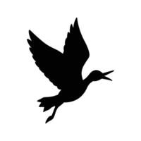 Flying Bird Silhouette Illustration of a Small bird in Flight with Spread Wings vector