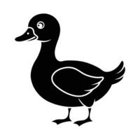 Duck Silhouette Illustration of a Waterfowl Standing with a Short Beak vector