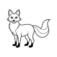 Smart Fox Outline Illustration for Coloring Book vector