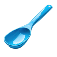 Durable Blue Plastic Measuring Scoop with Ergonomic Handle on Transparent Background png