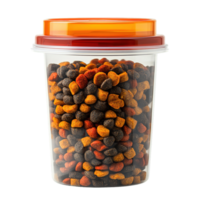 Durable and Stylish Pet Food Storage Container with Secure Locking Lid Isolated on Transparent Background png