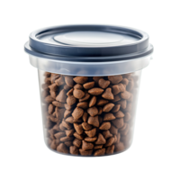 Plastic Container for Storing Dog and Cat Food with Freshness Seal Isolated on Transparent Background png