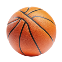 A vibrant basketball rests on a clean transparent background, highlighting its texture and design, basket ball on transparent background png