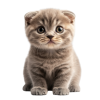 Scottish Fold Kitten with Charming Expressions on Transparent Background png