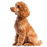 Poodle with Distinctive Grooming and Fluffy Fur on Transparent Background png