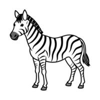 Striped Zebra Outline Illustration for Coloring Book vector
