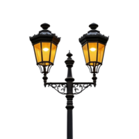 Elegant street lamp with vintage design isolated on a transparent background, showcasing classic architecture and style, Street lamp isolated on transparent background png