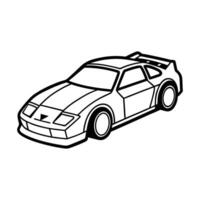Cute Race Car Outline for Coloring Books with Fast Speed Design vector