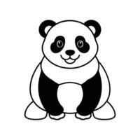 Adorable Panda Outline for Coloring Book with Round Face vector