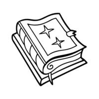Cute Open Storybook Outline for Coloring Book with Sparkling Star vector