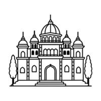 Beautiful Palace Outline for Coloring Books with Royal Architectural Details vector