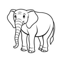 Strong Elephant Outline Illustration for Coloring Books vector