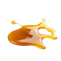 Golden honey spill on a clean transparent background showcasing its glossy texture and natural sweetness, honey spill isolated on transparent background png