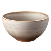Empty ceramic bowl with textured surface isolated on transparent background for versatile usage in design projects, Empty ceramic bowl isolated on transparnt png