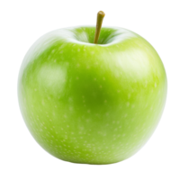 Ripe green apple isolated on a transparent background showcasing its vibrant color and smooth surface texture, ripe green apple isolat on transparent background png