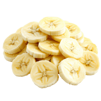 Fresh banana slices arranged on a transparent background for culinary use or presentation, Banana slices isolated on transparent background png