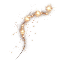 Elegant sparklers create a wave of brilliant light on a transparent background during festive celebrations, Sparklers Trail Wave Effect, file of isolated object on transparent background png