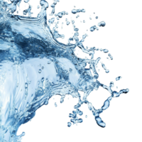Isolated splash of flowing water creating dynamic droplets against a transparent background, Flowing water splash isolated png