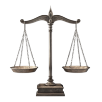 Vintage balance scales with metal bowls on a crisp transparent background, showcasing precision, Balance Scales on transparent background png