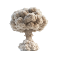 Nuclear detonation mushroom cloud symbolizing atomic explosion during a test in a remote desert location, Nuclear Detonation Mushroom Cloud Symbolizing Atomic Explosion Isolated on transparent png