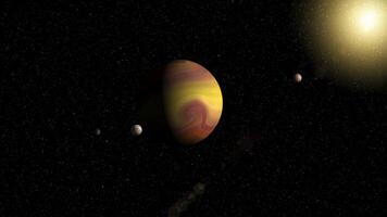 un del artista representación de un planeta con dos planetas video