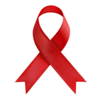 The vivid red ribbon is positioned in a classic loop, showcasing its smooth texture and vibrant hue, typical red ribbon isolated on transparent background png