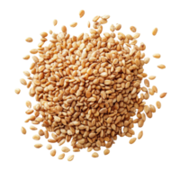 Brown sesame seeds scattered on a transparent background for culinary use and healthy cooking, sesame on transparent background png