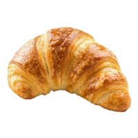Delicious freshly baked croissant isolated on a transparent background showcasing its golden, flaky layers and inviting texture, croissant isolated isolated on transparent background png