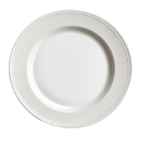 Simple transparent plate with decorative rim design isolated on a transparent background for various culinary uses, transparent plate on transparnt png