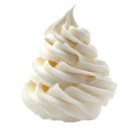 Luscious whipped cream swirl on a clean transparent background showcasing its delicate texture and form, Luscious Whipped Cream Swirl isolated on transparent background png