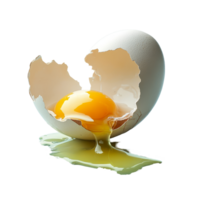 Fresh egg yolk and transparent dripping out of a cracked shell on a light blue surface, Egg yolk and transparent dropping out of cracked shell png