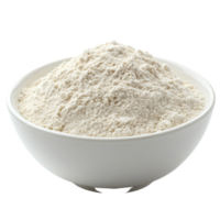Freshly sifted flour in a transparent bowl on a clean transparent background perfect for baking on any occasion, Flour in a transparent bowl isolated on transparent background png