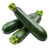 Fresh zucchini on a transparent background, highlighting its vibrant green color and distinct shape, zucchini isolated on transparent background png