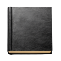 uma em branco quadrado livro descansos em uma suave transparente superfície com uma texturizado Preto cobrir, em branco quadrado livro às Preto texturizado papel em transparente arquivo de fundo png