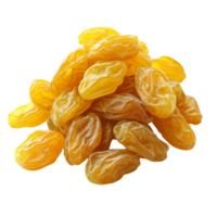 Yellow golden raisins displayed on a transparent background for culinary use or healthy snacking options, Yellow golden raisins isolated on transparent background png