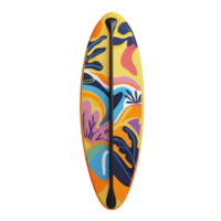 Colorful paddle board with abstract design isolated on a transparent background showcasing vibrant hues for water activities, Colorful paddle board isolated on transparent background png