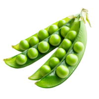 Fresh green peas isolated on a transparent background showcasing their vibrant color and natural texture, Green peas isolated on transparent background png