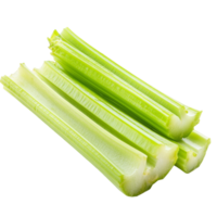 Freshly sliced celery sticks isolated on a clean transparent background for culinary presentation or healthy recipes, Slice celery isolated on transparent background png