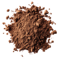 Cocoa powder spread on a transparent surface with a rich texture and deep color suitable for baking and desserts, Cocoa powder on transparent background png