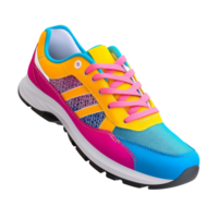 Vibrant running sneakers mockup showcasing colorful design and dynamic, colorful cool running sneakers mockup, file of isolated object with shadow on transparent background png