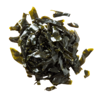 Crispy fried seaweed on a clean transparent background highlighting its texture and color during a culinary presentation, fried seaweed on transparent background png