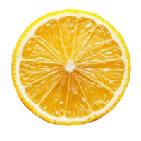 Fresh and vibrant lemon slice isolated on a clean transparent background, showcasing its juicy texture and bright color, Fresh lemon isolated png