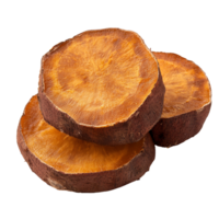 Fresh yam potato slices arranged neatly on a transparent background for culinary presentation and healthy eating ideas, yam potato slice isolated on transparent background png