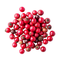 Fresh pink peppercorns isolated on a transparent background for culinary and decorative uses in various dishes, pink peppercorn isolated on transparent background png