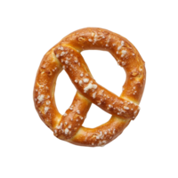Isolated pretzel resting on a clean transparent background highlighting its traditional twisted shape and salt topping, Isolated pretzel on a transparent background with a, perfect for a topview png